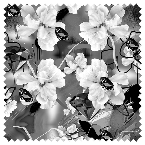 Jimi Crayon - Flowers - Black / White